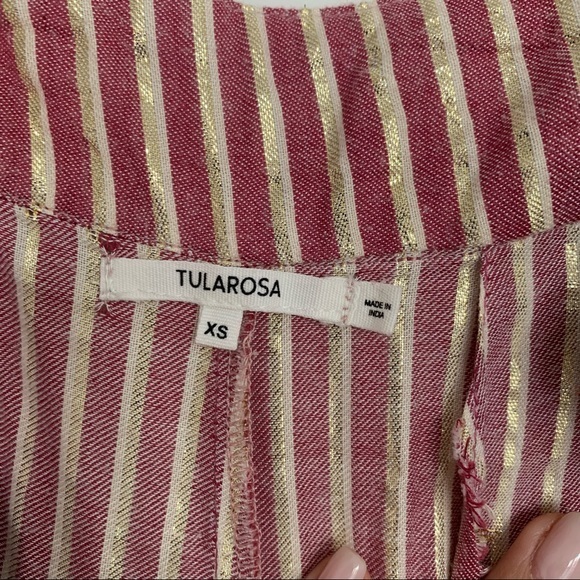 Revolve Tularosa Culotte Pants Strips Pink and Gold - Picture 12 of 13